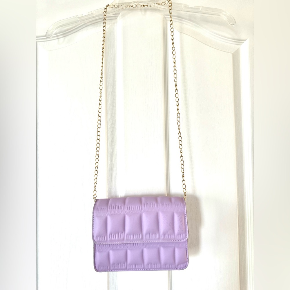 Little Lavender Quilted Gold Chain Shoulder Bag
